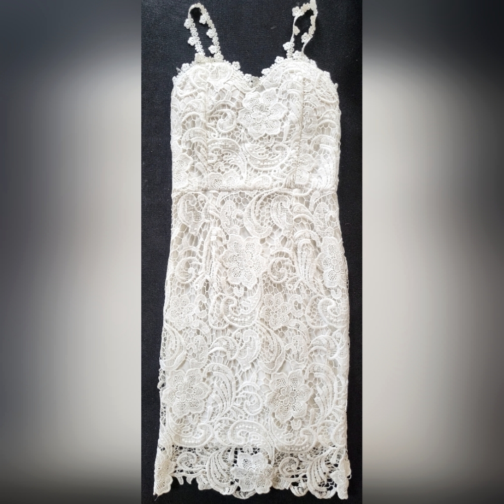 Womens white lace dress
